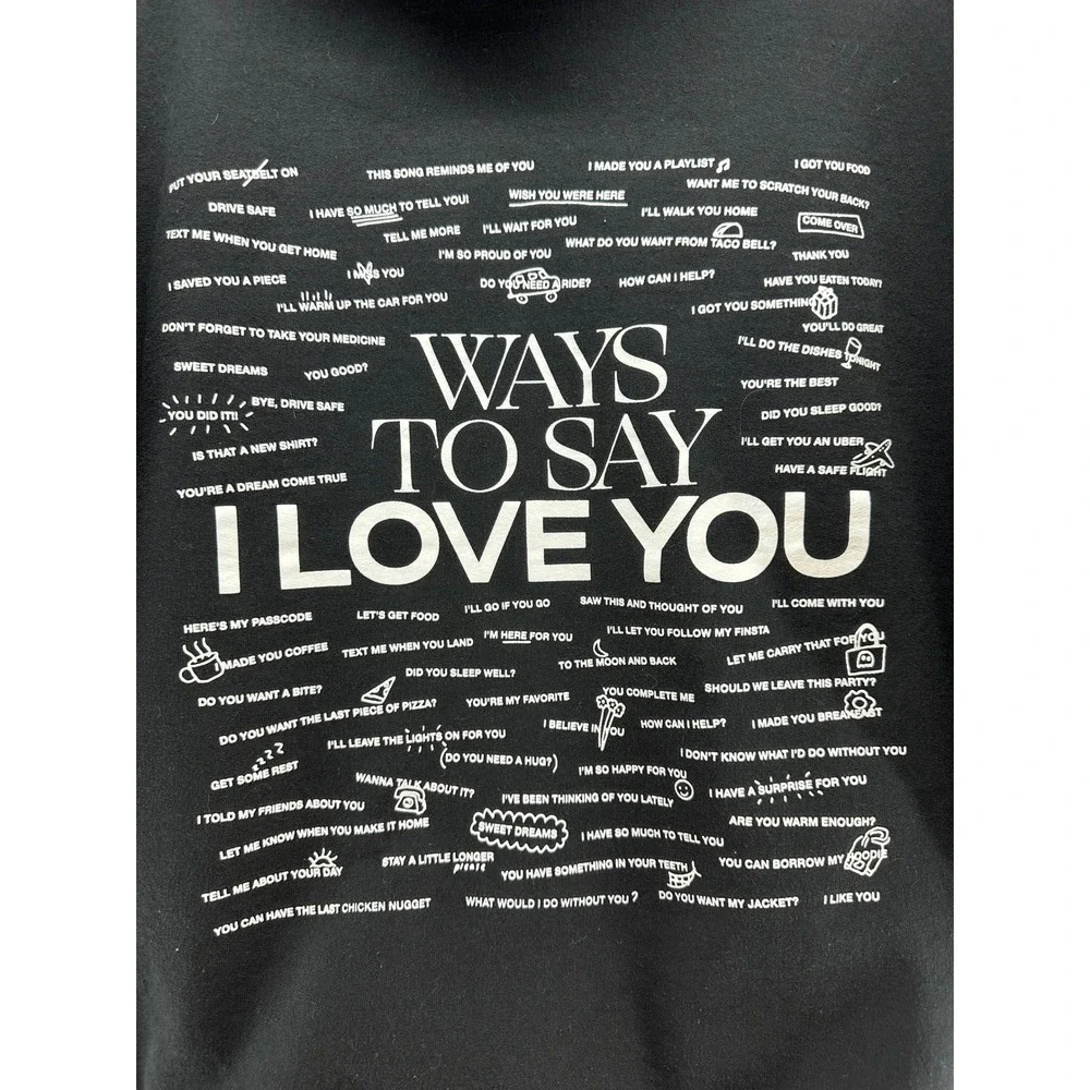 Lonely Ghost Ways To Say I Love You Hoodie Black Mens XL I'll Go If You Go - Picture 7 of 10